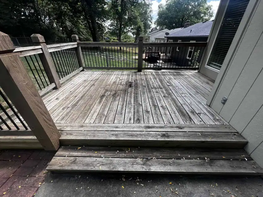 Deck stain removal before