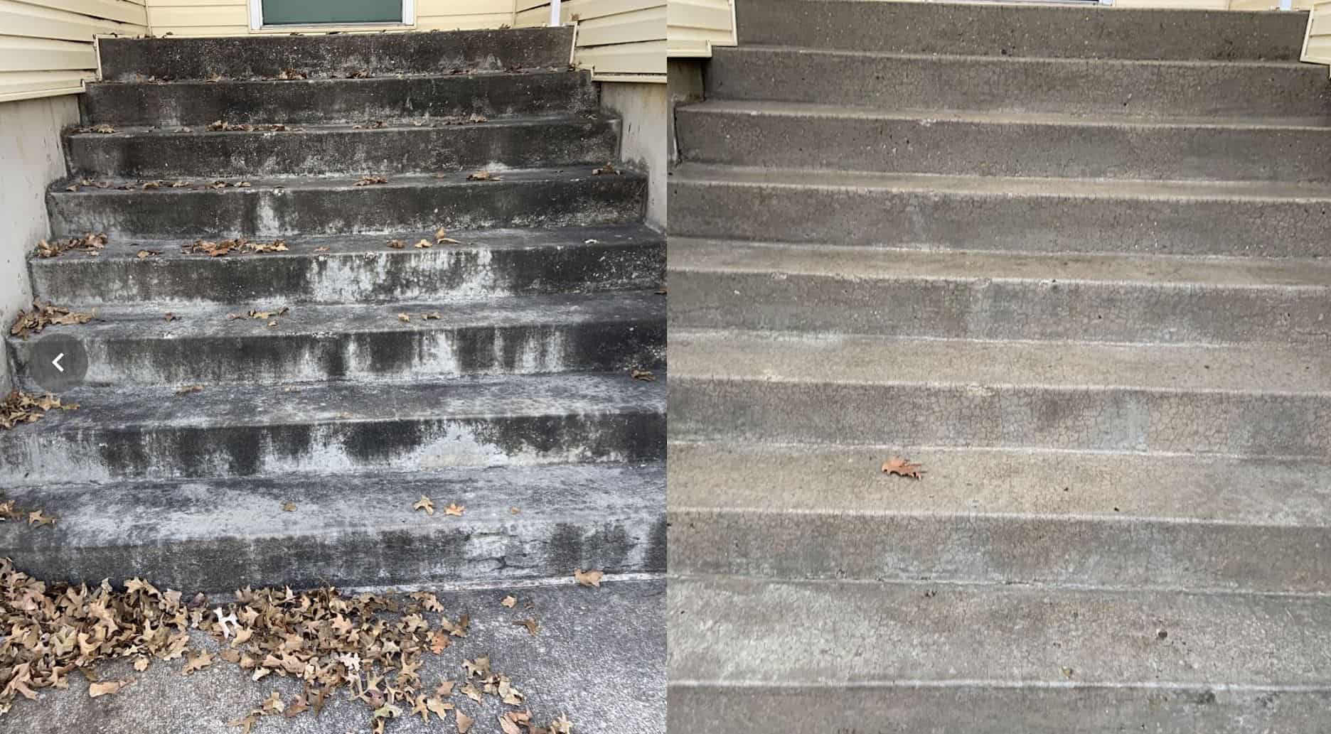 HOA stairway cleaning before and after by KC Splash — Kansas City metro