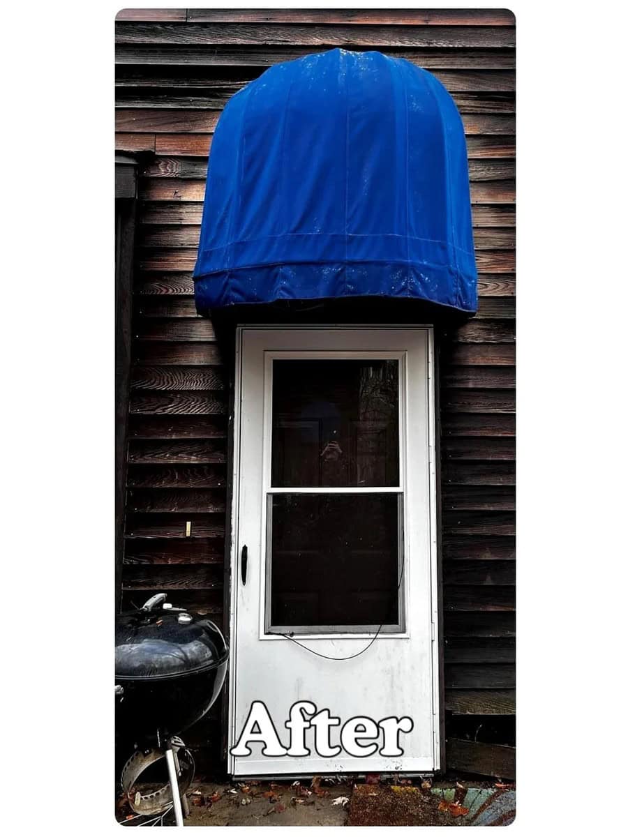 Algae mold removal commercial apartment awning after kansas