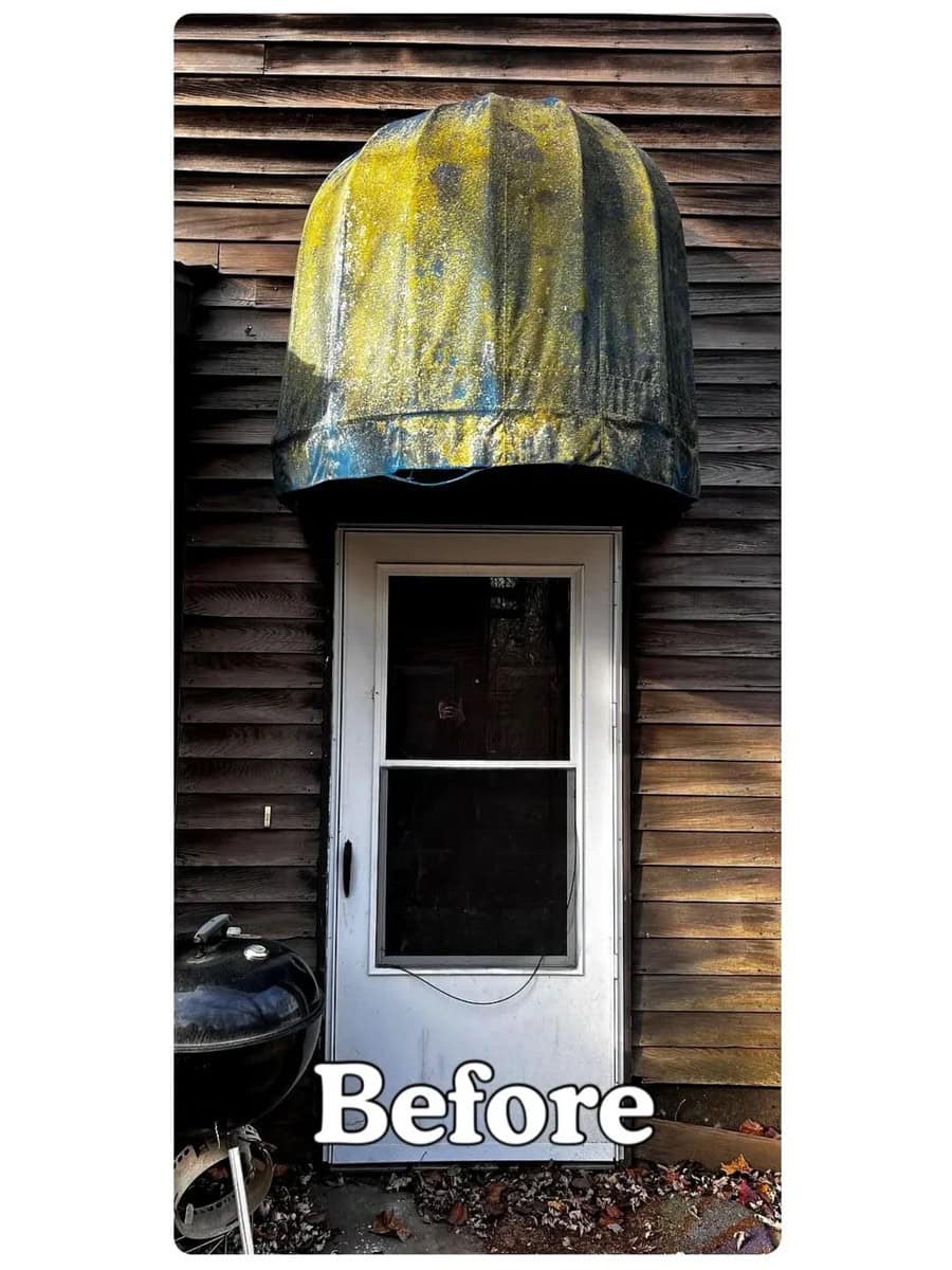 Algae mold removal commercial apartment awning before kansas