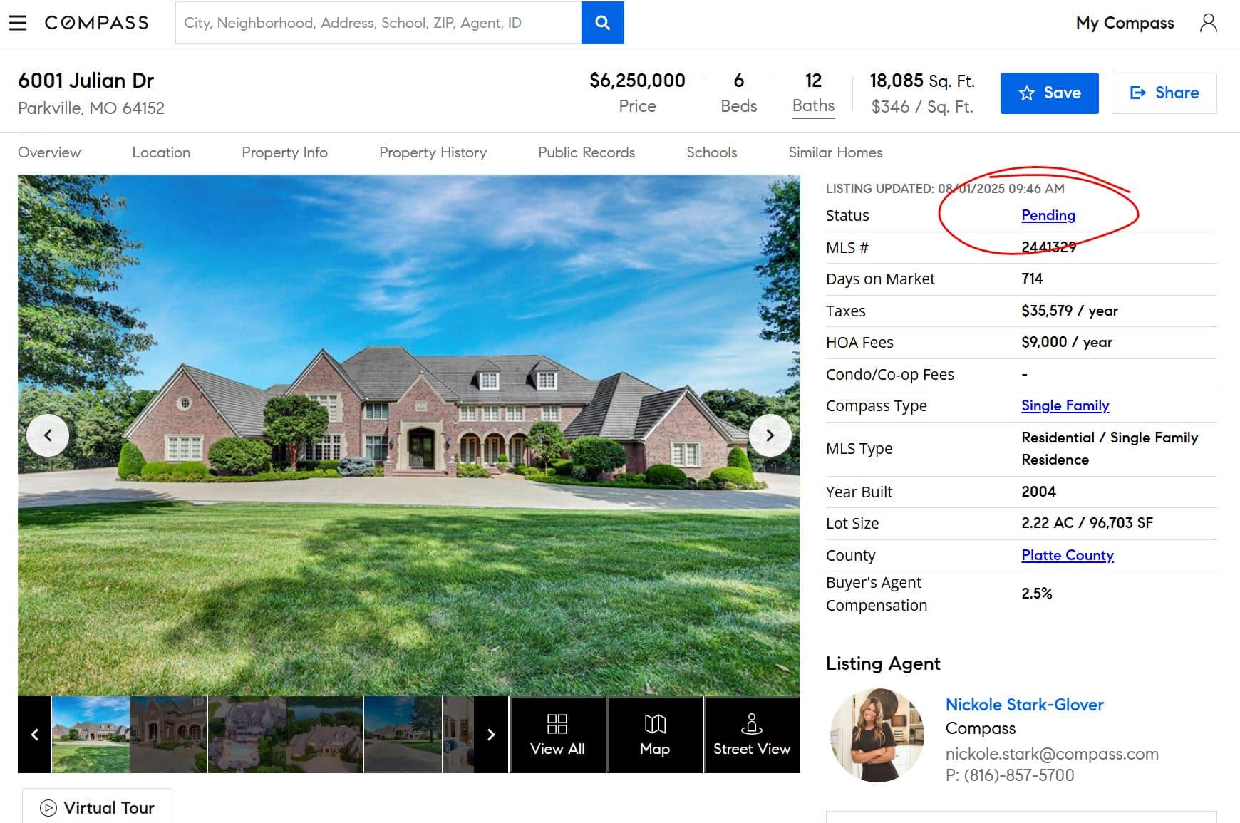 6001 Julian Dr Parkville MO pending sale proof after KC Splash soft wash