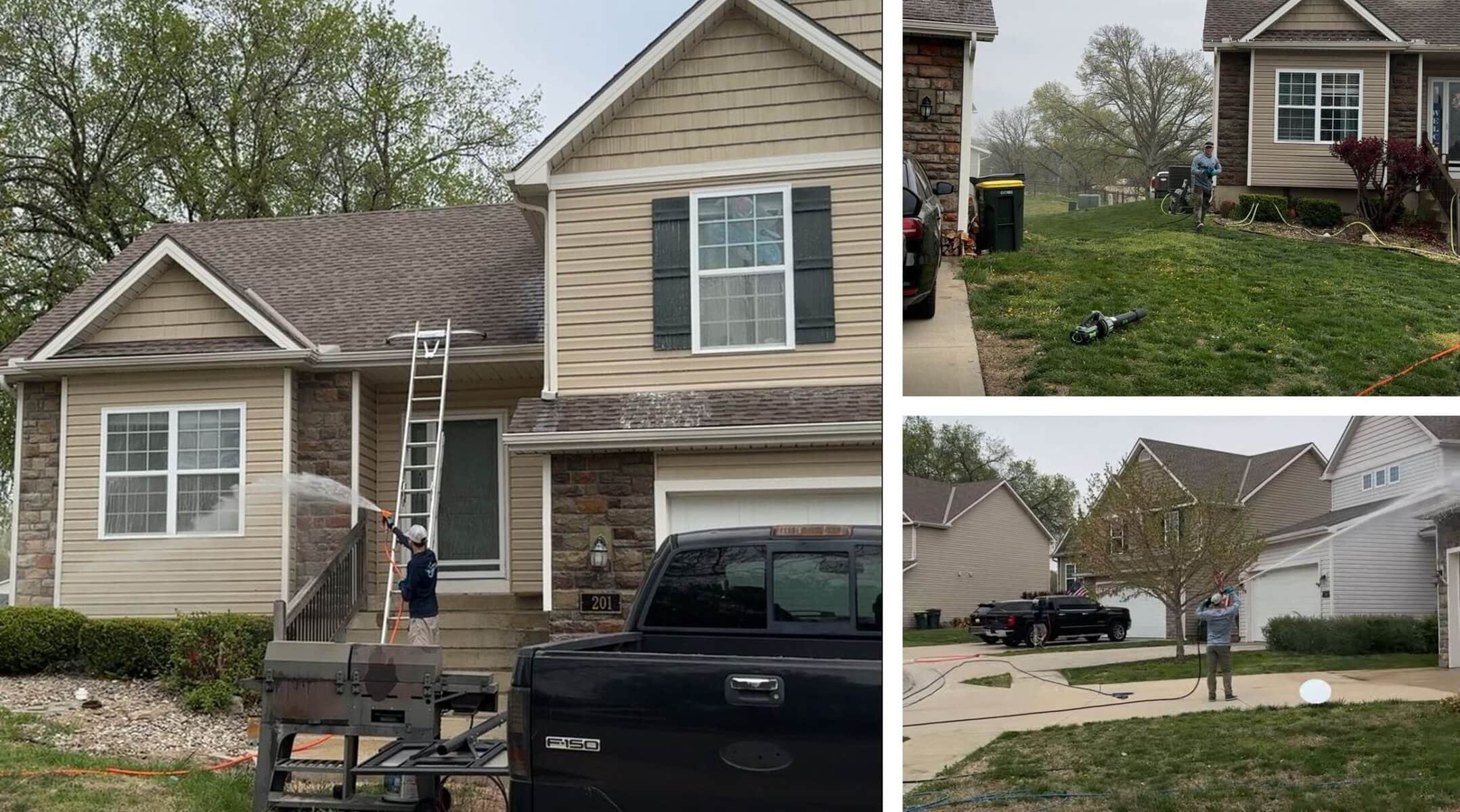Fort Leavenworth military housing cleaning project collage