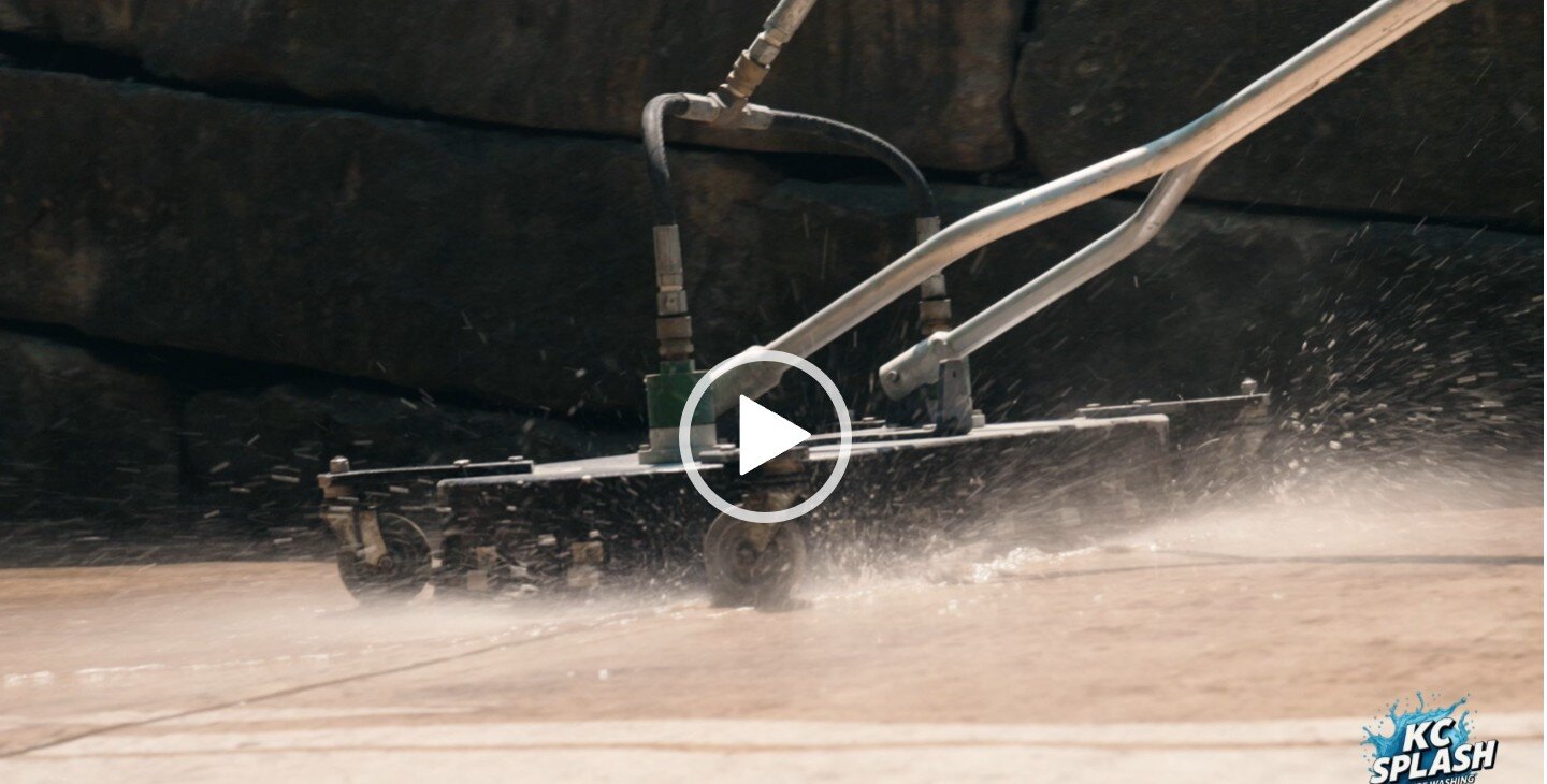 KC Splash residential concrete cleaning demo