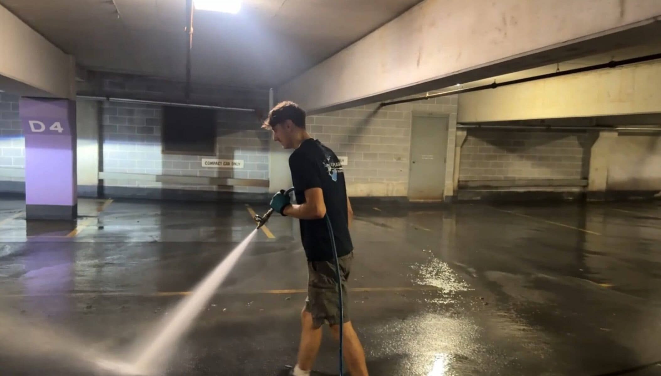Daniel Lynn KC Splash pressure washing Crown Center parking garage D4 section Kansas City