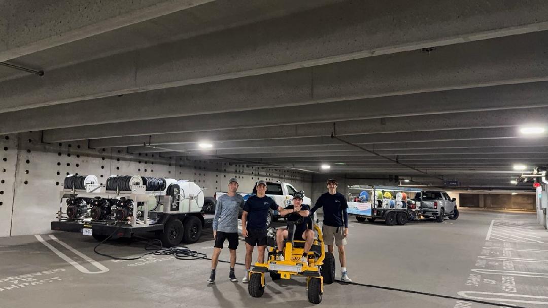 KC Splash commercial field crew standing together after completing a major project run
