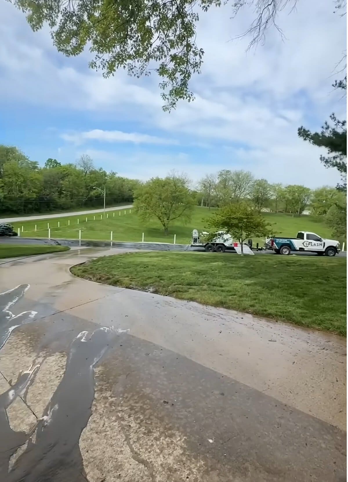 KC Splash cleaning a long country driveway with The Beast in Kansas City